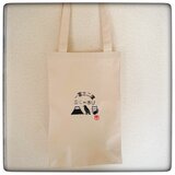 富士山と鷹と茄子と猫のペーパーバッグ型トート キャンバス ショッパートート 正月 初夢