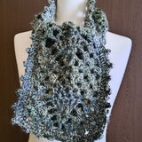 深緑のモヘアミニマフラー