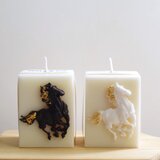 干支 “馬” アロマキャンドル　お正月　新年　金箔　