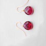 ルベライトカラーハイドロクォーツのピアス　１４kgf