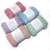新色S）手染め　カラフル刺し子糸　20/8　綿　40ｍ5色セット　むら染め　多色・カワイイ系