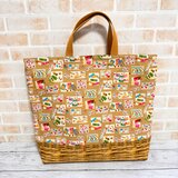 大きいレッスンバッグ(裏キルト)　【和柄・駄菓子】