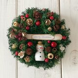 スノーマンのクリスマスリースpetit (12cm)