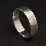 SVリング｜幅広・槌目｜平打ち・幅(約)5.0㎜