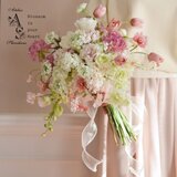 ⋆2点set⋆ 3種の春いろチューリップ クラッチブーケ⋆ブートニア