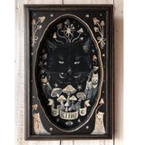 「王様」額付 アート作品 原画 徳島洋子作品 アクリル画 猫