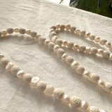 バロック淡水パール × ラバストーン 　同色のコントラストが美しい 70cmネックレス