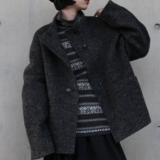 熟練の技が光る、総手縫いウールハイネックコート　ウールコート　251131-1