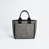 【受注製作】ツイード風フリルトート（グレージュ系）