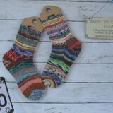 　手編みソックス　冷え対策　Opal カラフル　