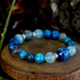 ブルーサファイア、レムリアンカルサイト、クアンタムクアトロ　恐れやトラウマを取り去り、知性、判断力、直感力、勇気、霊性を高める石