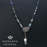 アクアマリン+カイヤナイト+ラブラドライト+ブルートパーズ+ペリドットのネックレス0249