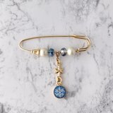 雪の結晶A＊手描きレジンのストールピン