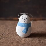 革オーナメント　雪だるま