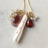 ネックレストップセット（スティックパール・フローライト・ガーネット・原石ダイヤ etc.）