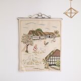 スウェーデンで見つけた手刺繍のタペストリー No.6717