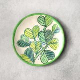 グリーンリーフ（春）の手描き絵皿Ⅱ