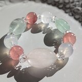 『アクアマリン（非加熱）&モルガナイト&ムスコバイトインクォーツ&ムーンクォーツ&クリアクォーツのブレスレット』