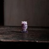 真実の愛を守る守護石アメジスト◆可愛いフクロウ　天然石　不苦労　インテリアオブジェ　動物　インテリア