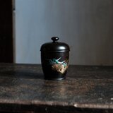 手描きの龍と宝珠◆中国漆器　漆芸蓋付茶壷　漆器　ビンテージ　 シノワズリ　チャイナレトロ　インテリア
