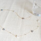 ２種のミツバパールとラブラドライトのネックレス　１４kgf