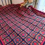 手編みのブランケット（ポインセチア）