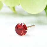 K18 レディッシュカラー サファイア シングル(片)ピアス CL006CIBSN