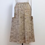 着物リメイク　縮緬のフレアスカート 　吉祥柄