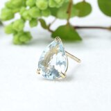 K10 アクアマリン シングル (片) ピアス CL034CIBSN