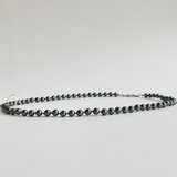 貝ベビーパールオールノットネックレス/約5mm約43cm/ブラックパール/R/made in japan