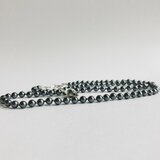 貝ベビーパールオールノットマチネーネックレス/約5mm約63cm/ブラックパール/R/made in japan