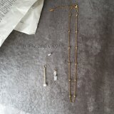 付け替えできる コンビネーションメタル チャーム ネックレス / ホワイト＆クリア