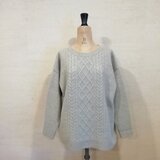 【2025新作♡】超極上♡しっかりあたたか♡毛100％ケーブルプルオーバー　ペールグレー