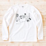 長袖Tシャツ『パラダイスインドア』男女兼用 ロンT ホワイト