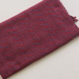 手織りカシミアストール・・赤と青の波