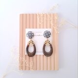 ★c　"レトロを取り入れて…"　秋　冬　大ぶり　ゆらゆら揺れる　レトロ✕ブラウン　大ぶりピアス／イヤリング