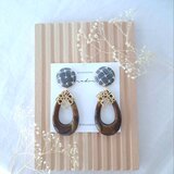 ★c　"レトロを取り入れて…"　秋　冬　大ぶり　ゆらゆら揺れる　レトロ✕ブラウン　大ぶりピアス／イヤリング