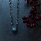 グレームーンストーンシルバーネックレス