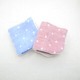 ふわもこハンカチ｜ドット×無添加-Dots × Natural Cotton-｜L・20×20cm｜８重ガーゼハンカチ
