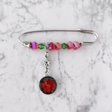 きらめきのポインセチア＊手描きレジンのストールピン