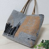 イタリア製ウール混スライパーニットシンプルトートバック