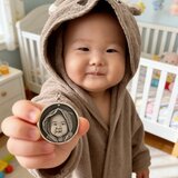 子ども 誕生日プレゼント 子供 似顔絵 お写真から作る ペンダント・ネックレス 赤ちゃん 肖像画 名前入り男の子