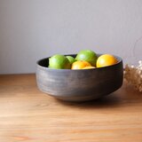 クスノキのウッドボウル（22）黒〈ガラスコーティング〉【v1718】