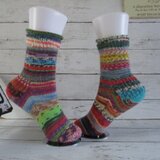 　手編みソックス　冷え対策　Opal カラフル　