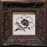 ハサミ切り絵原画 ポーチュラカ 【額装済】