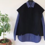 一枚限定紺色★ウール100%  厚手ベスト★⛄️冬