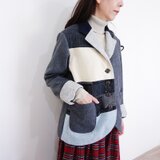 ウールチャコールとアクセントパッチのテーラージャケット