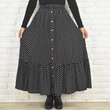 黒ドットの大人ティアードスカート　水玉　