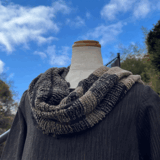 播州織柿渋染めスヌードk25034