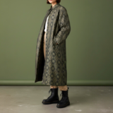 シャツカラーコート【送料込み】着物リメイク　裏地付き　ブラック